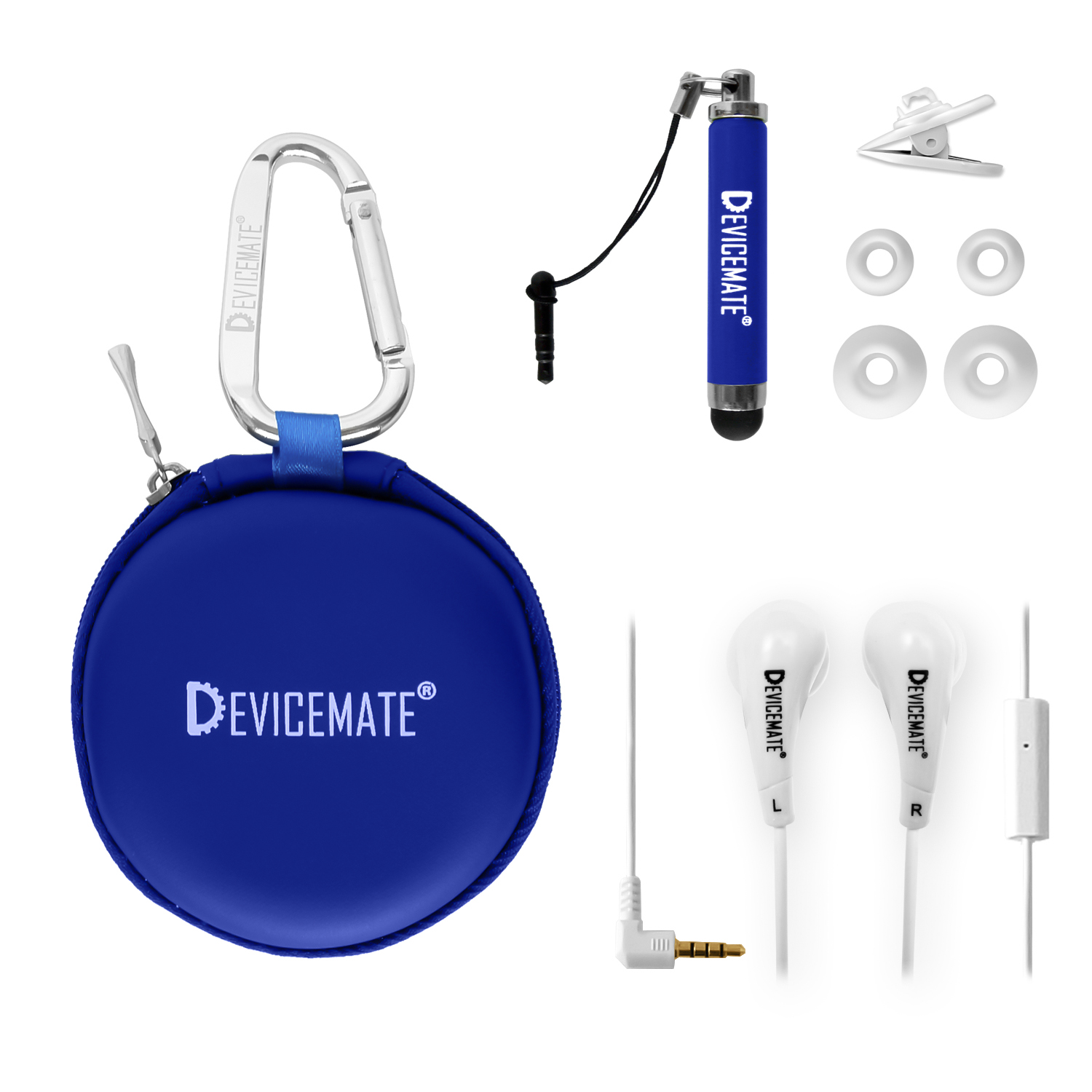 DEVICEMATE® SD 455-CTB Earphones w/mic for iPhone [CoBlue] Case
