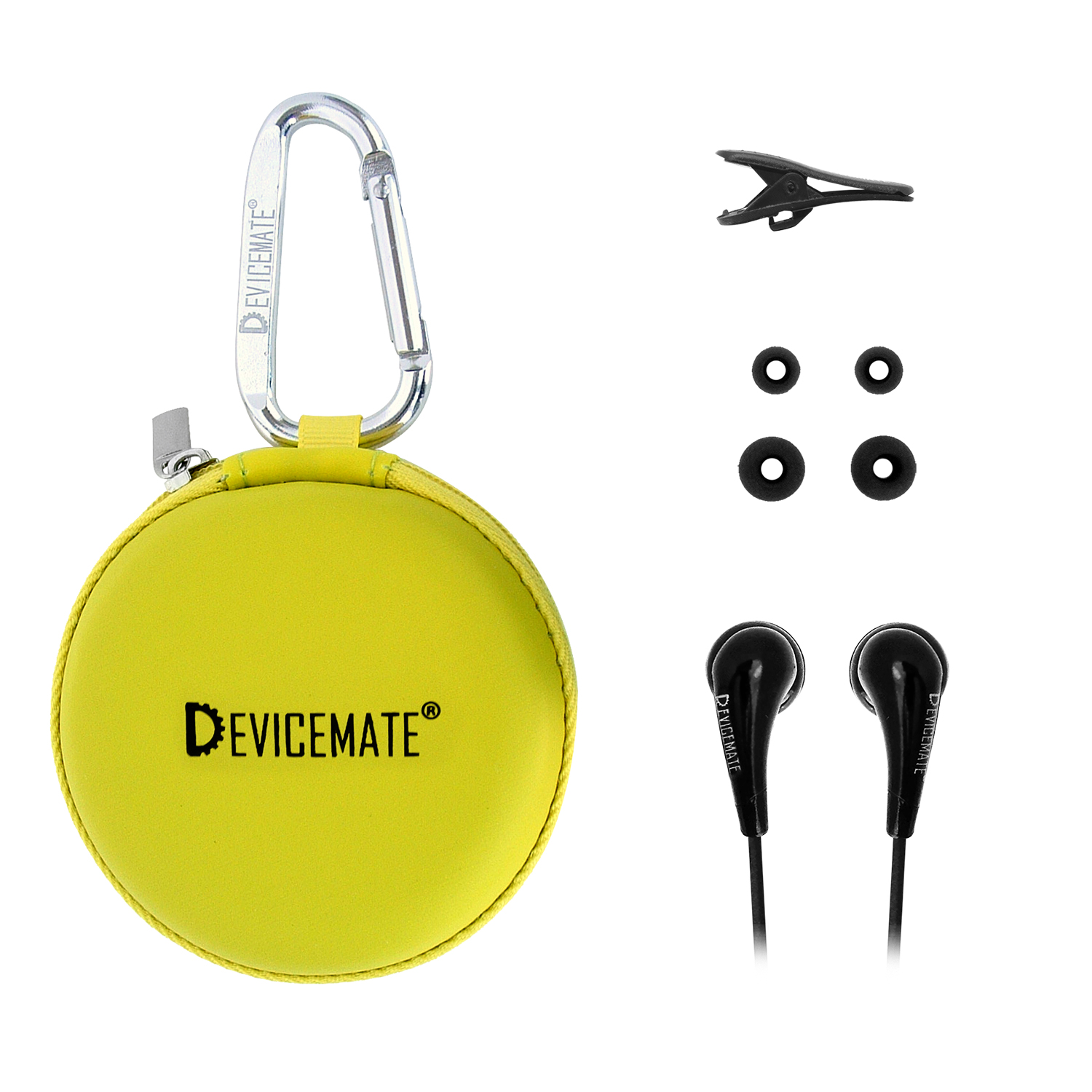 DEVICEMATE® SD 255-CLG In-Ear Stereo Earphones [Lime Green] Case