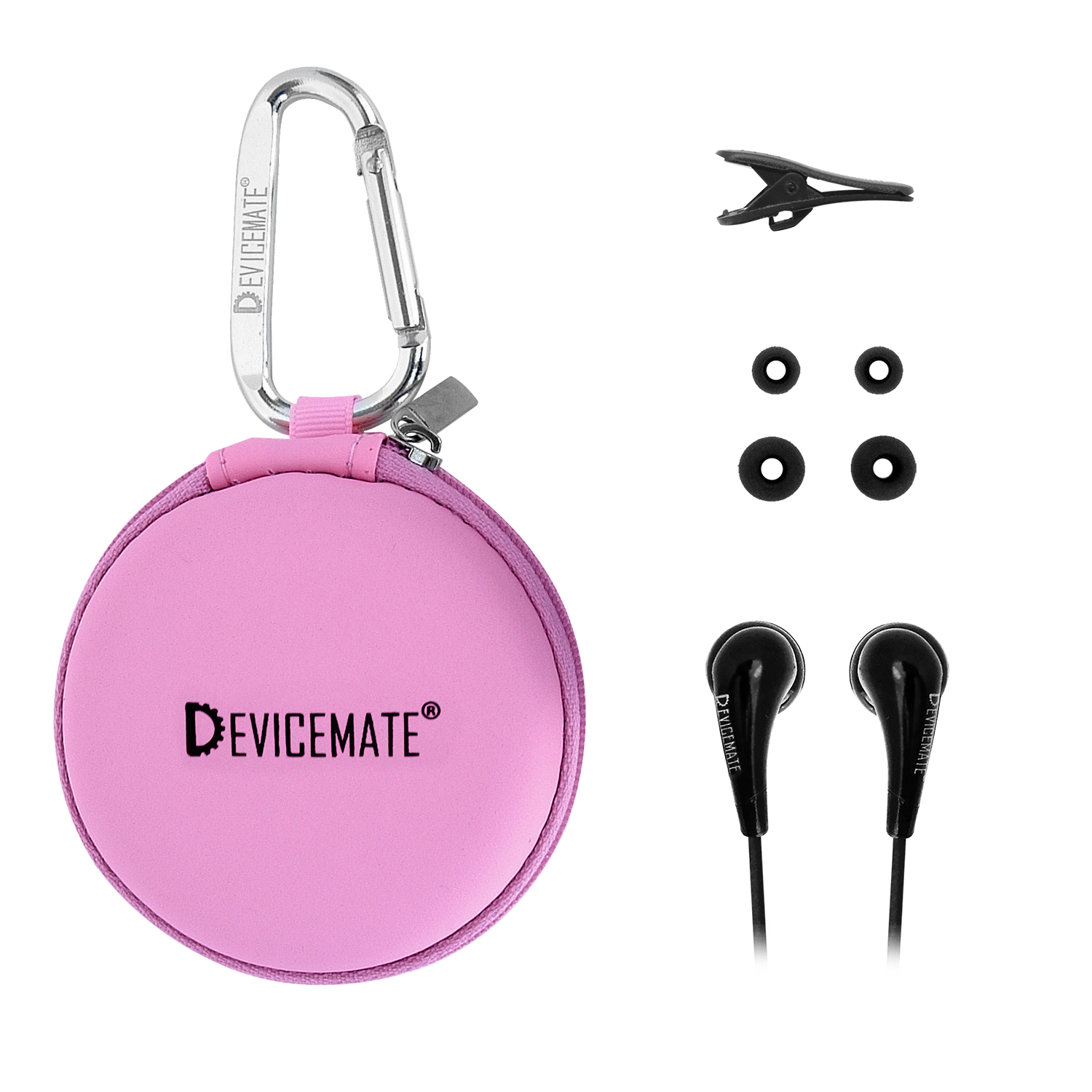 DEVICEMATE® SD 255-CPK In-Ear Stereo Earphones [Pink] Case