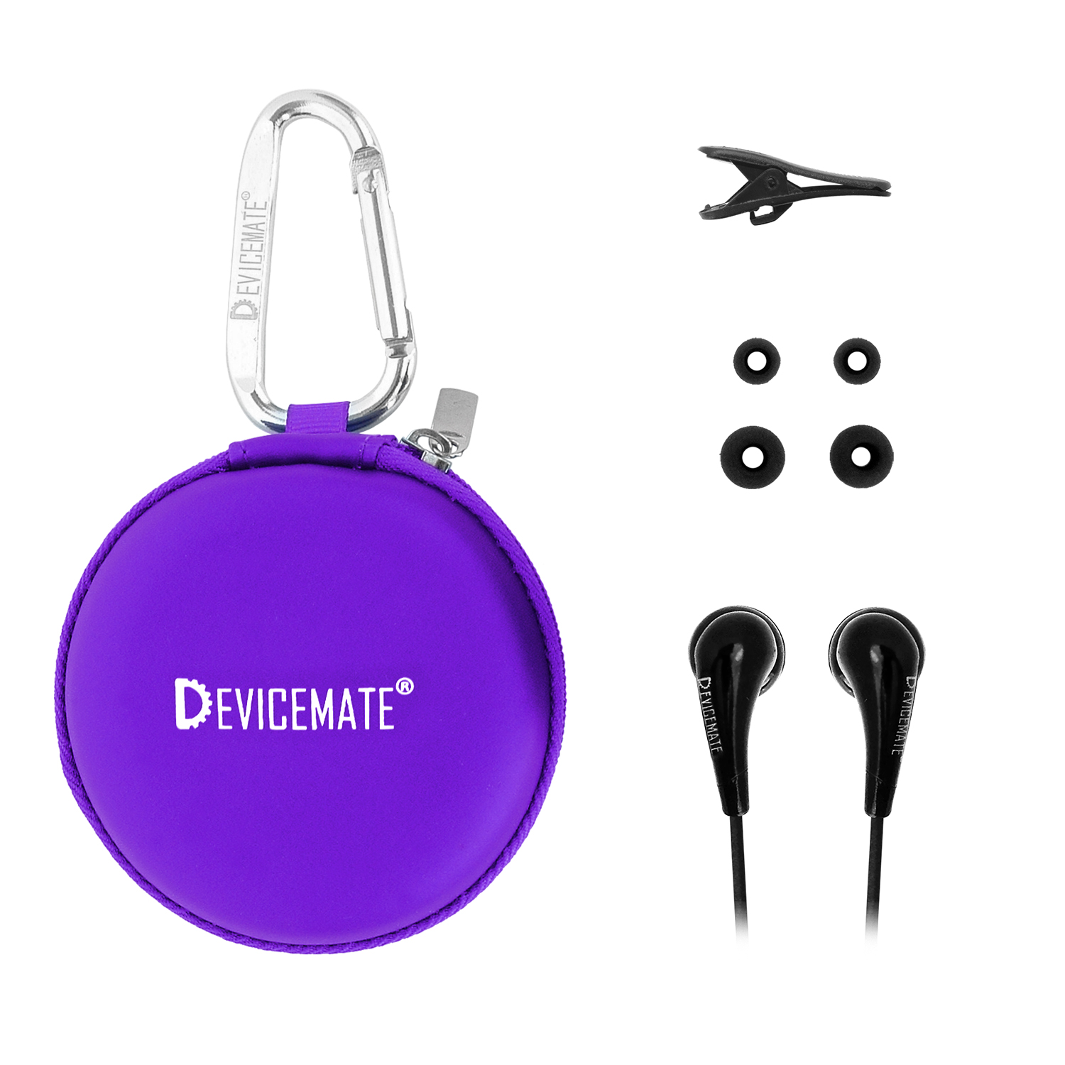 DEVICEMATE® SD 255-CPE In-Ear Stereo Earphones [Purple] Case